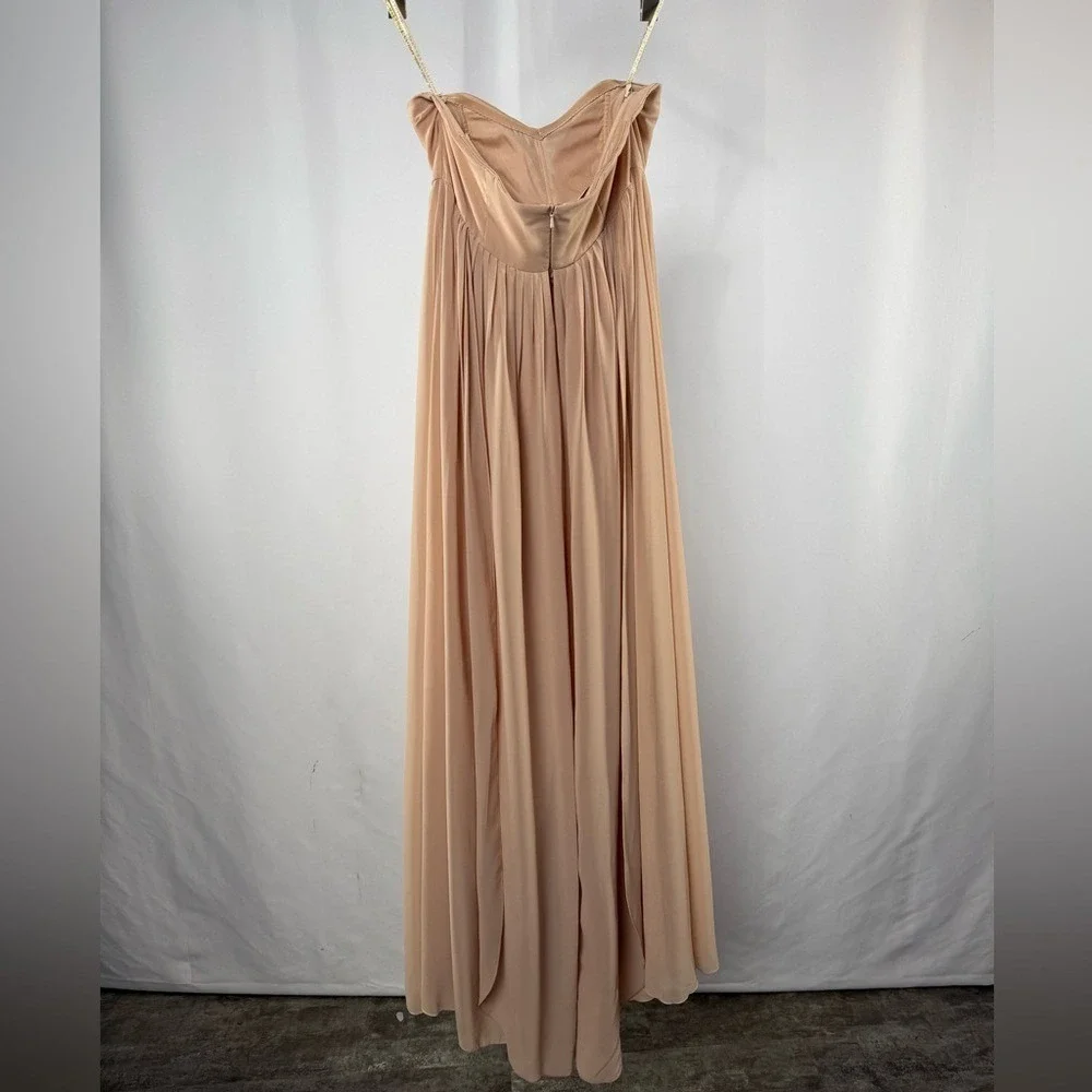 Jenny Yoo Jenny Yoo Mira Strapless Convertible Chiffon‎ Gown in Blush Size 4